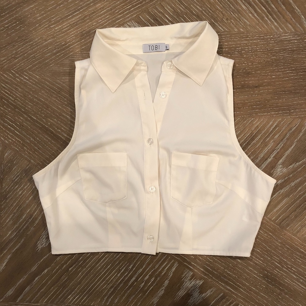 Tobi Cropped Button Down Blouse